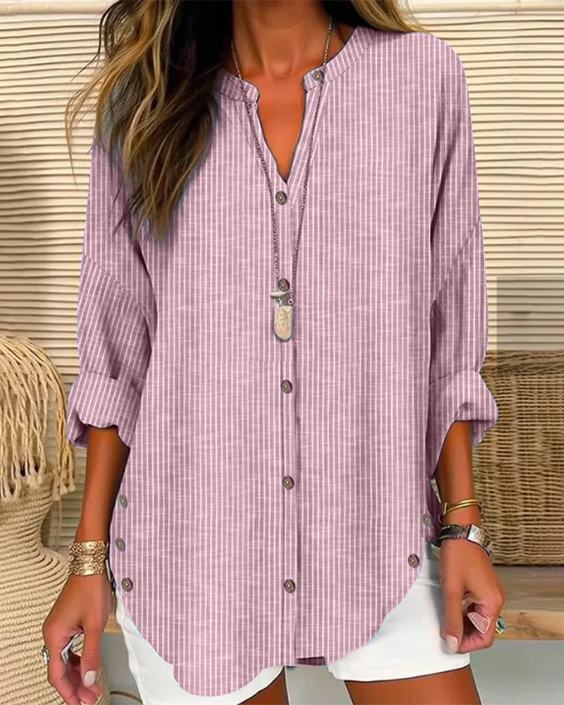 ISABELLA | ELEGANT STRIPED TUMMY-COVERAGE BLOUSE