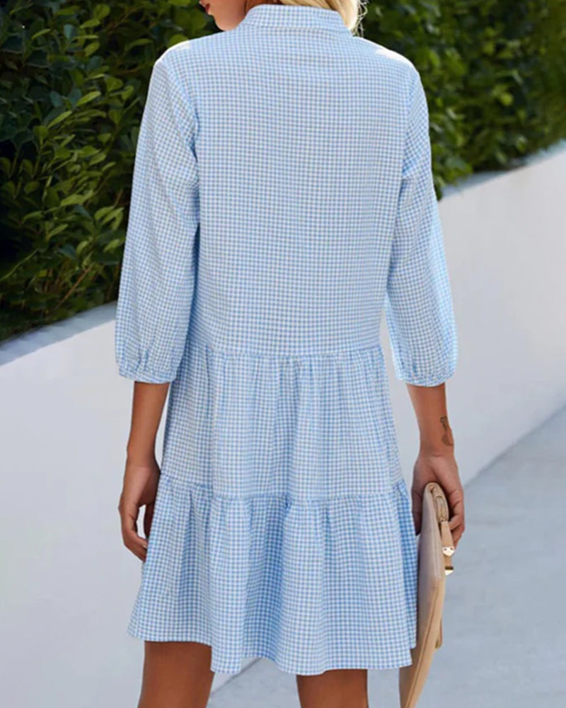 CIENNA | ELEGANT BUTTON DRESS WITH FLAWLESS TUMMY COVERAGE