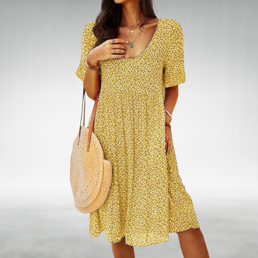 ARACELI | ELEGANT TUMMY-COVERAGE DESIGNER DRESS