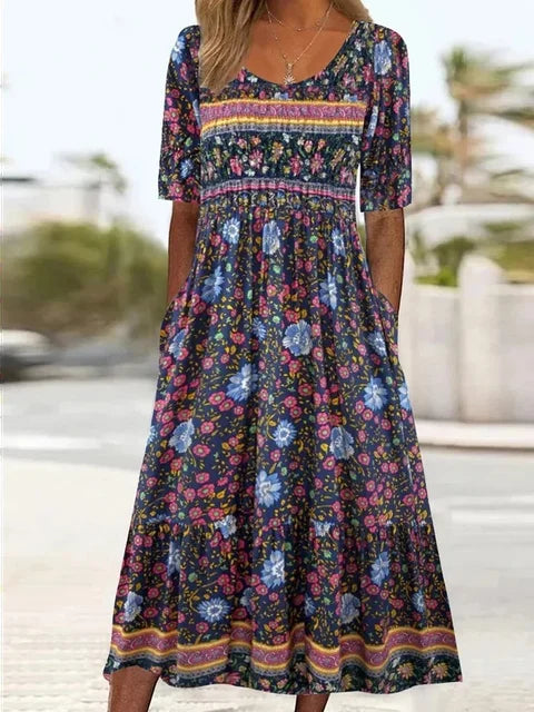LUCY | ELEGANT BOHEMIAN TUMMY-COVERAGE DRESS