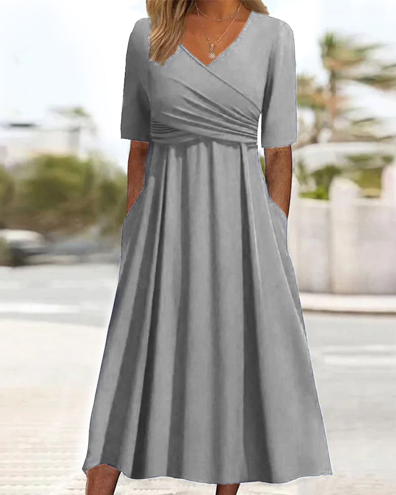 NADIA | ELEGANT A-LINE TUMMY-COVERAGE MIDI DRESS