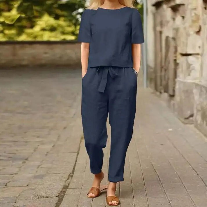 LINA | ELEGANT SUMMER TWO-PIECE SET WITH TUMMY COVERAGE