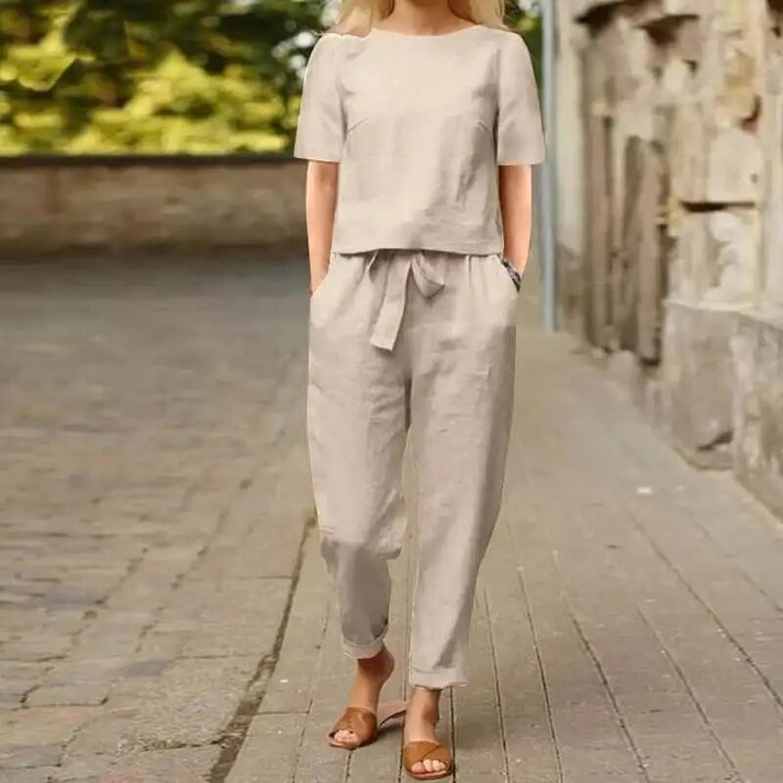 LINA | ELEGANT SUMMER TWO-PIECE SET WITH TUMMY COVERAGE
