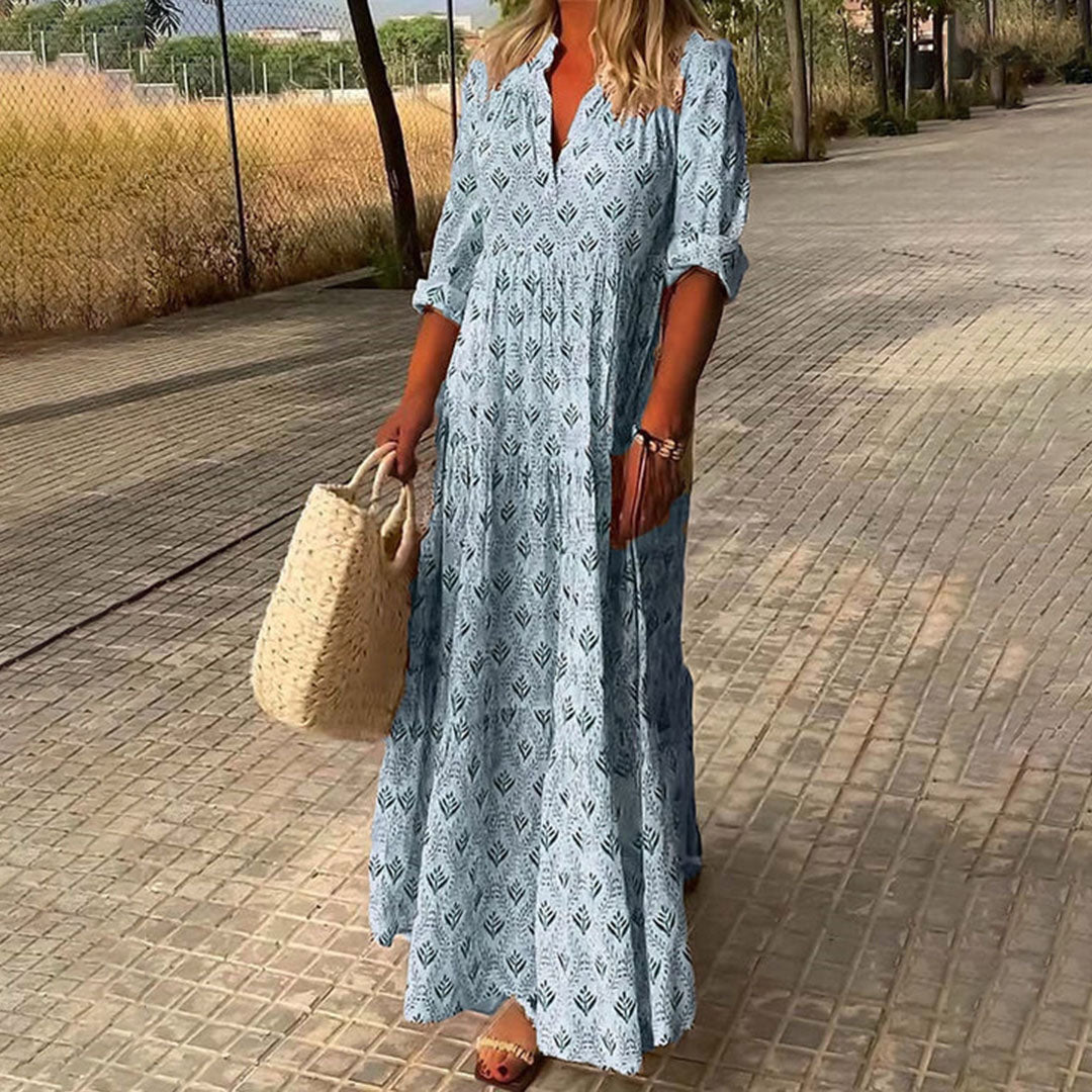 AMARA | ELEGANT BOHO MAXI TUMMY-COVERAGE DRESS