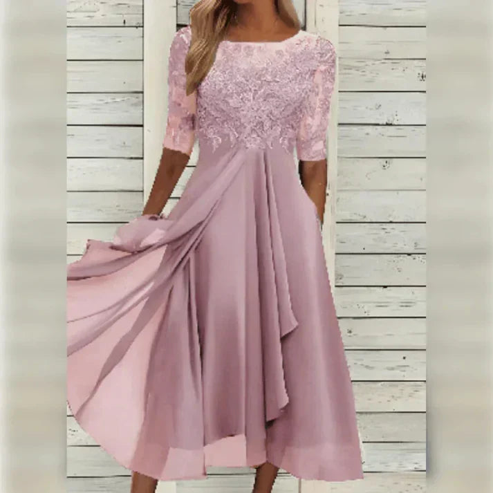CLEO | ELEGANT AUTUMN DRESS WITH FLATTERING TUMMY COVERAGE
