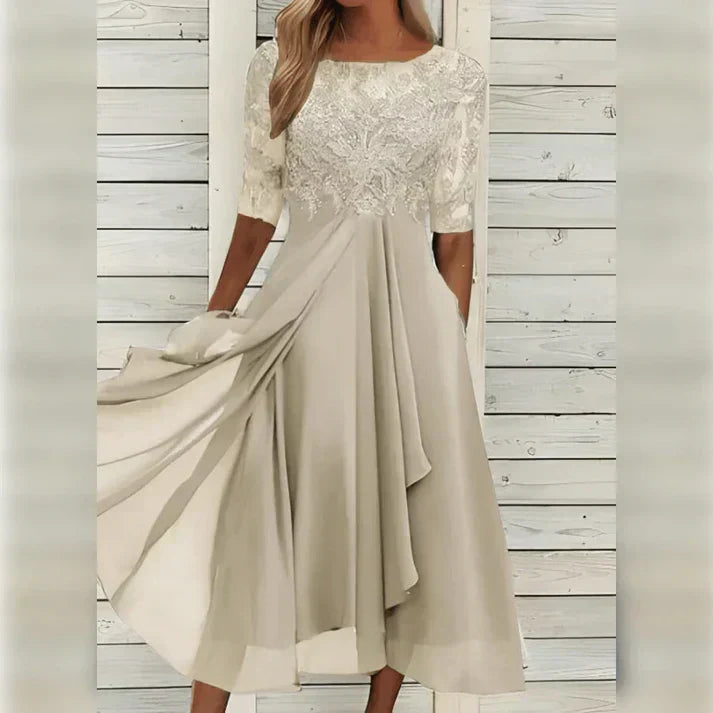 CLEO | ELEGANT AUTUMN DRESS WITH FLATTERING TUMMY COVERAGE