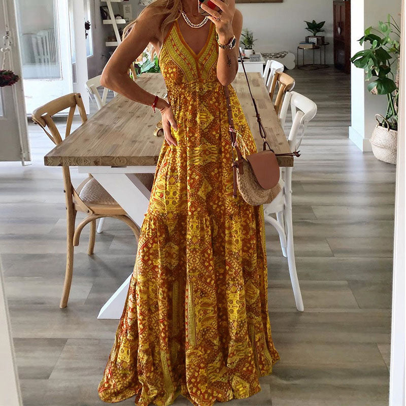 SYDNEY | ELEGANT BOHO TUMMY-COVERAGE MAXI DRESS