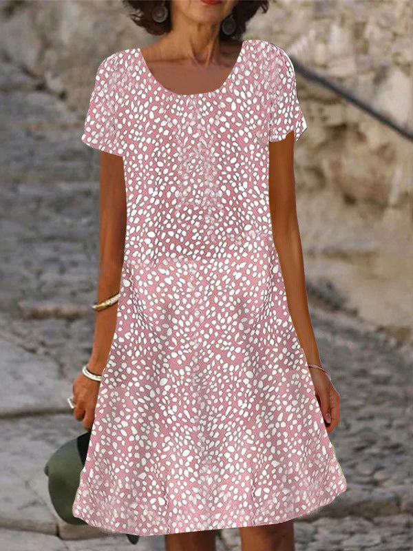 LAUREN | ELEGANT PRINTED TUMMY-COVERAGE MIDI DRESS