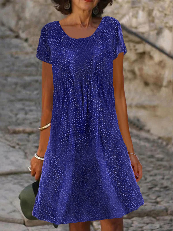 LAUREN | ELEGANT PRINTED TUMMY-COVERAGE MIDI DRESS