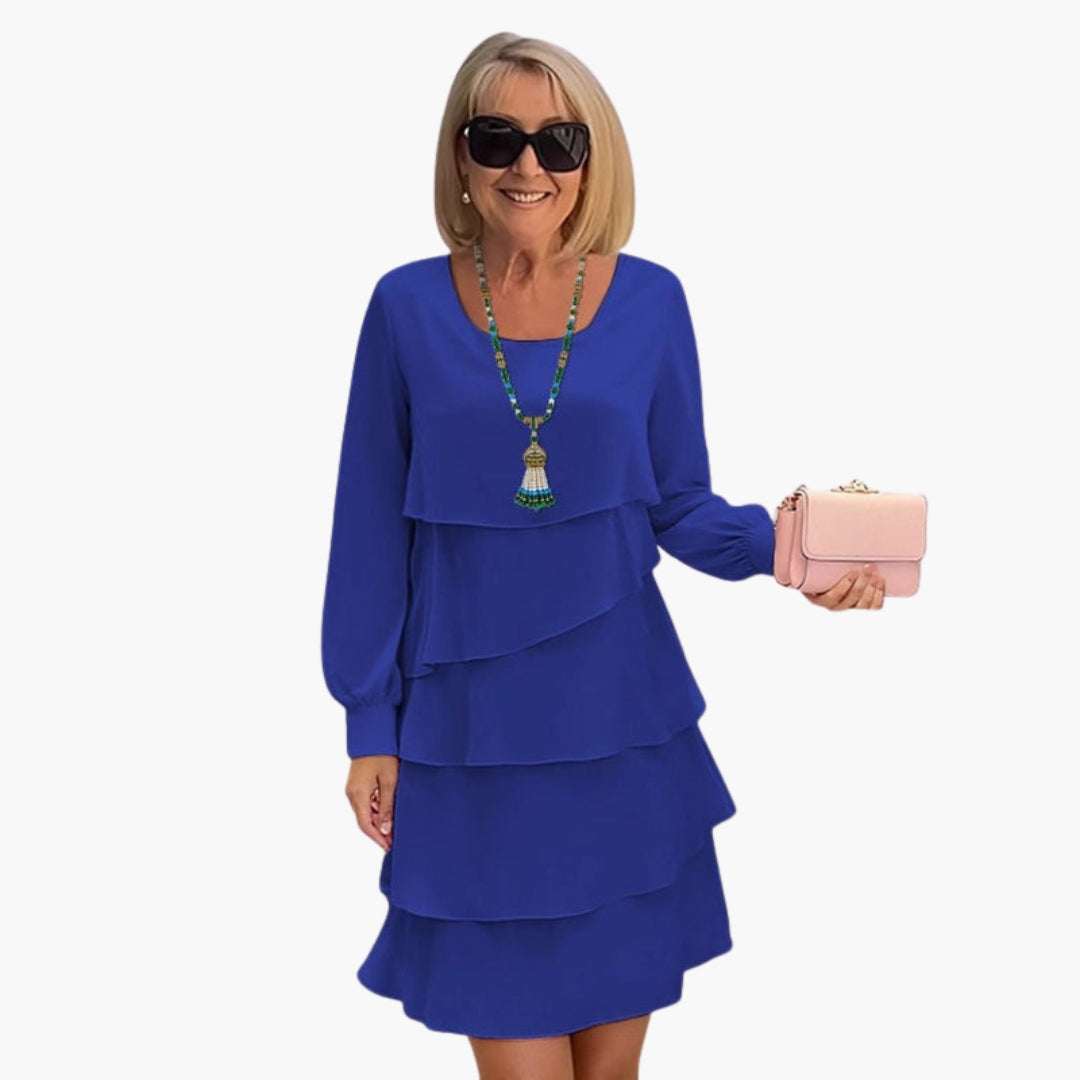 ELLIE | ELEGANT LAYERED LONG-SLEEVE DRESS WITH TUMMY-COVERAGE