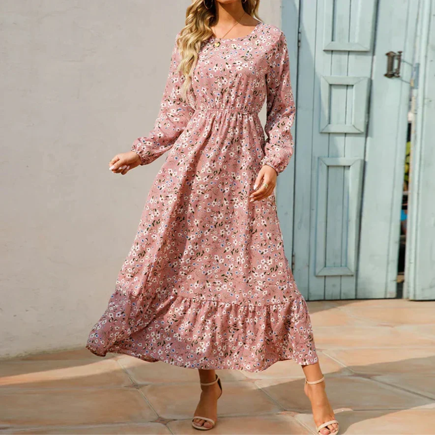 MYLA | FLORAL MAXI DRESS WITH TUMMY-COVERAGE ELEGANCE
