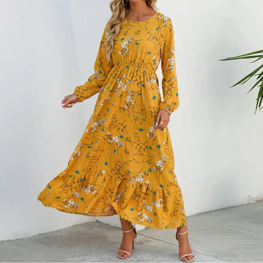 MYLA | FLORAL MAXI DRESS WITH TUMMY-COVERAGE ELEGANCE