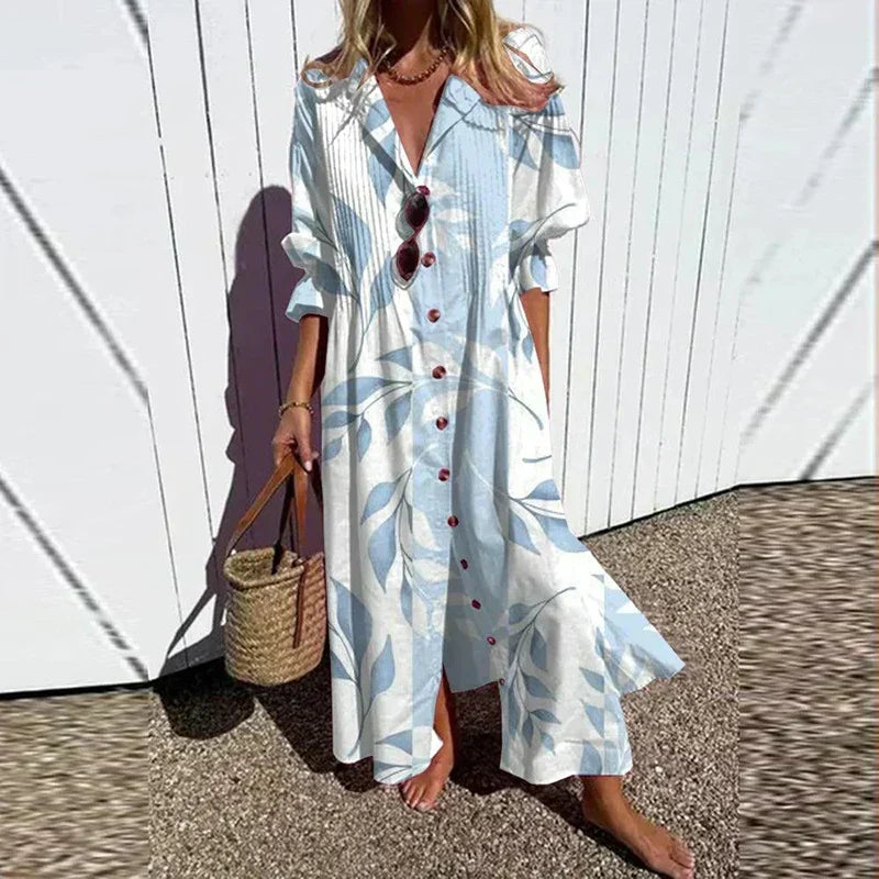 EVIE | ELEGANT FLORAL TUMMY-COVERAGE MAXI DRESS