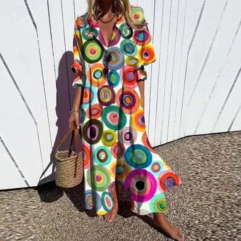 EVIE | ELEGANT FLORAL TUMMY-COVERAGE MAXI DRESS