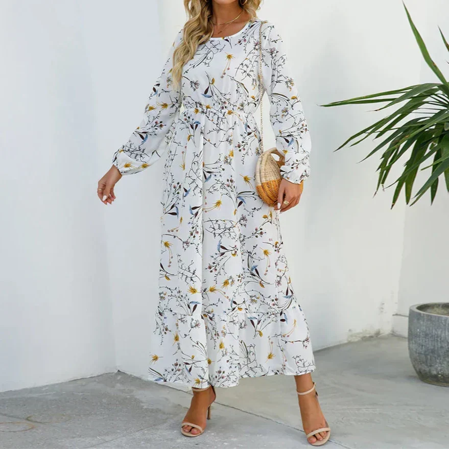 MYLA | FLORAL MAXI DRESS WITH TUMMY-COVERAGE ELEGANCE