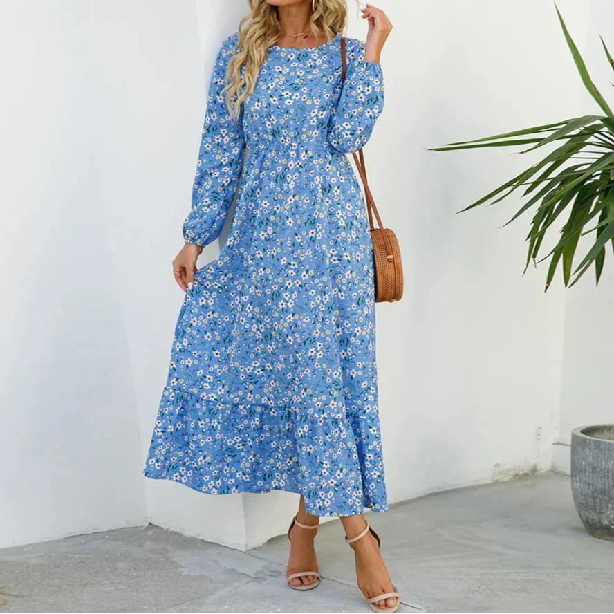 MYLA | FLORAL MAXI DRESS WITH TUMMY-COVERAGE ELEGANCE