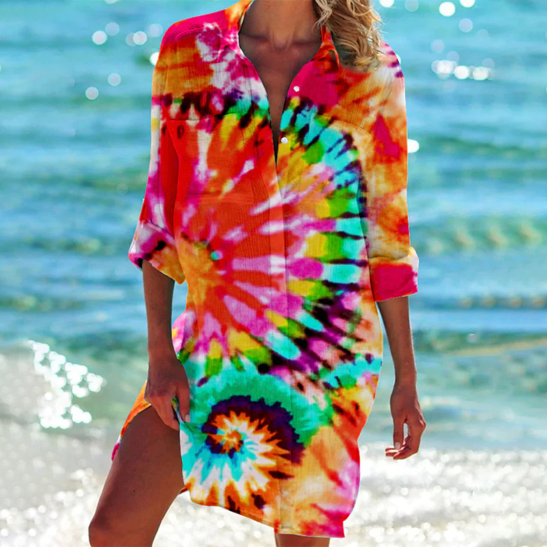 IDA | ELEGANT A-LINE TUMMY-COVERAGE SHIRT DRESS