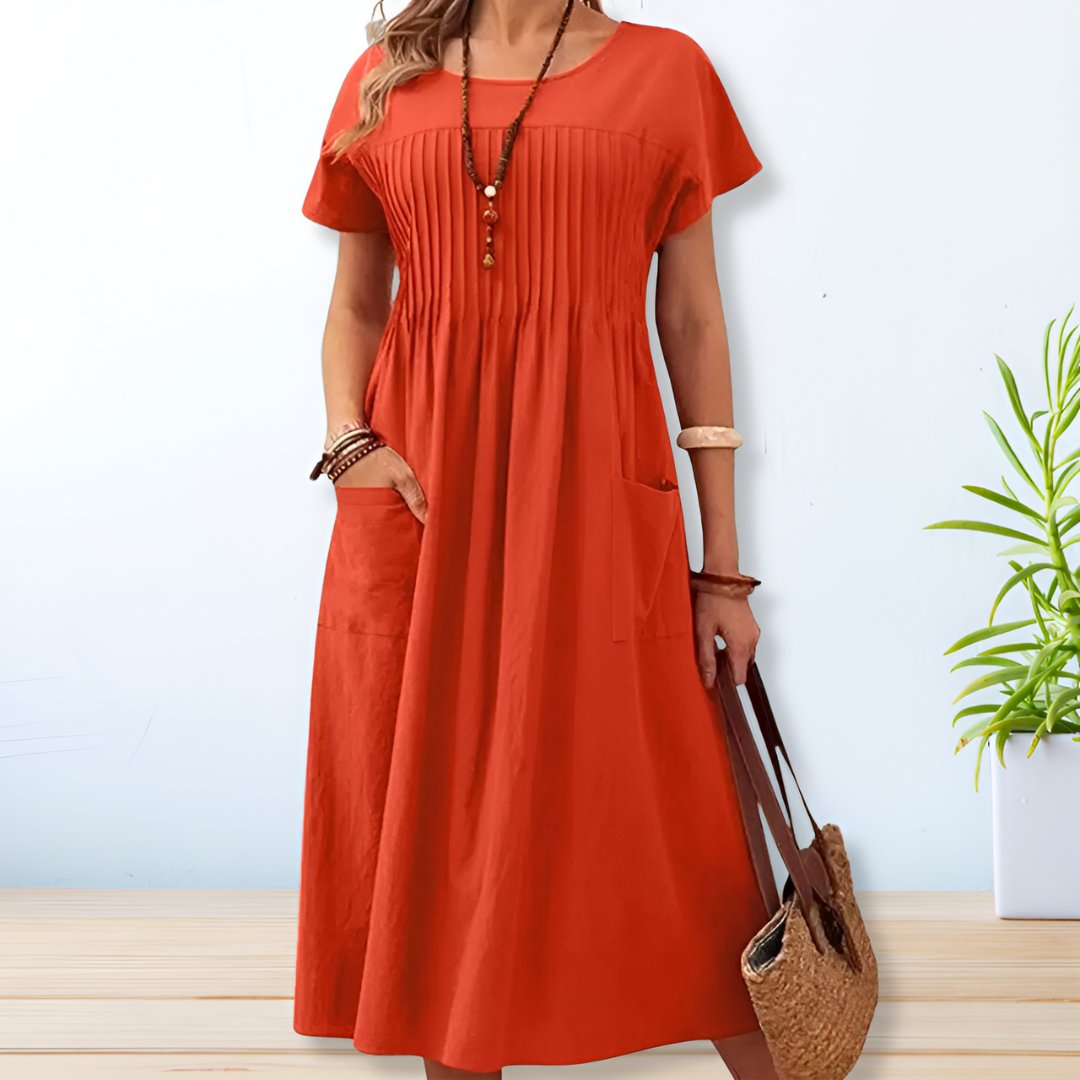 JACQUELINE | ELEGANT RELAXED-FIT TUMMY-COVERAGE DRESS