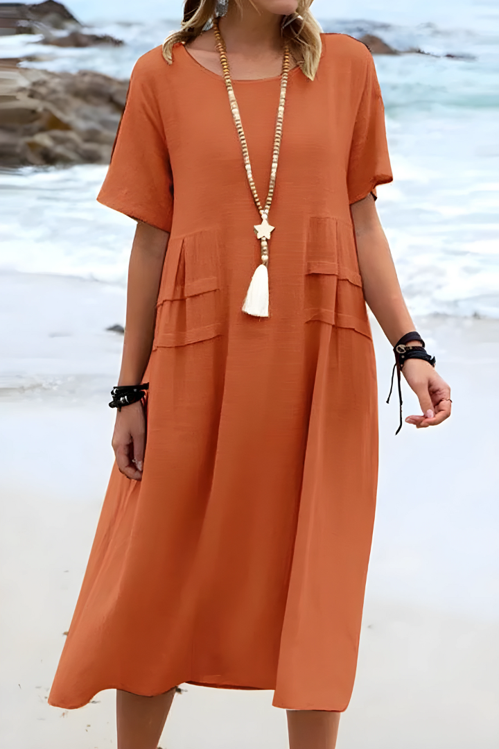 LEAH | ELEGANT LAYERED TUMMY-COVERAGE DRESS