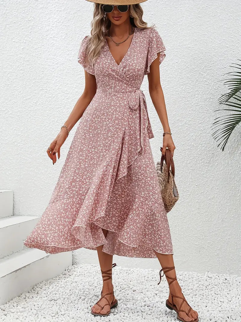 EILEEN | ELEGANT WRAP TUMMY-COVERAGE DRESS