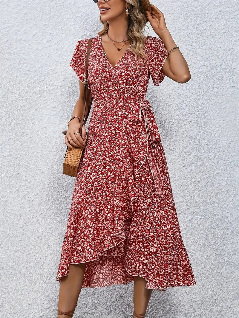 EILEEN | ELEGANT WRAP TUMMY-COVERAGE DRESS