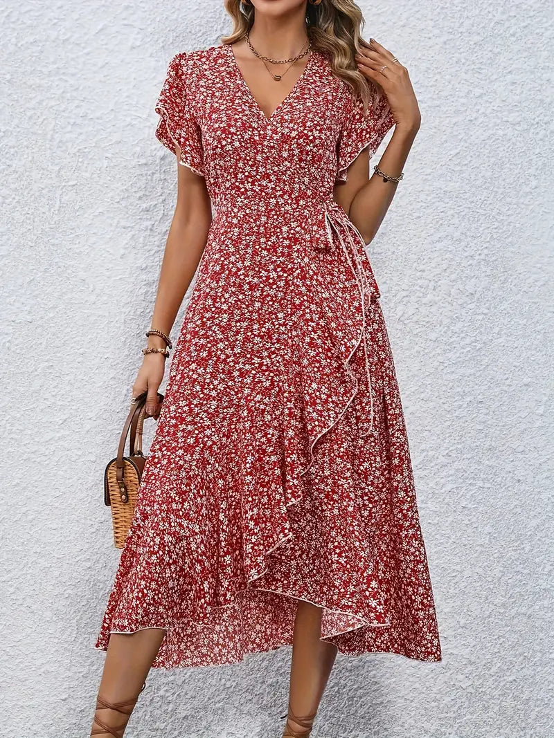 EILEEN | ELEGANT WRAP TUMMY-COVERAGE DRESS