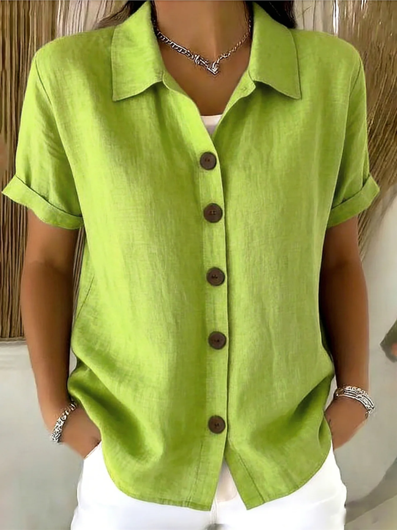 ZARA | ELEGANT BUTTON-FRONT TUMMY-COVERAGE BLOUSE