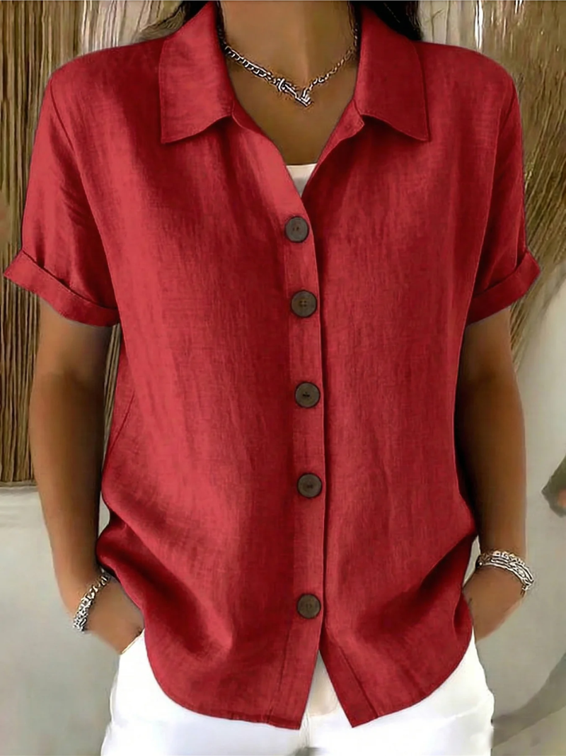 ZARA | ELEGANT BUTTON-FRONT TUMMY-COVERAGE BLOUSE