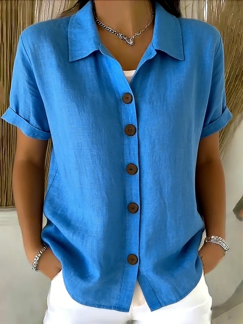ZARA | ELEGANT BUTTON-FRONT TUMMY-COVERAGE BLOUSE