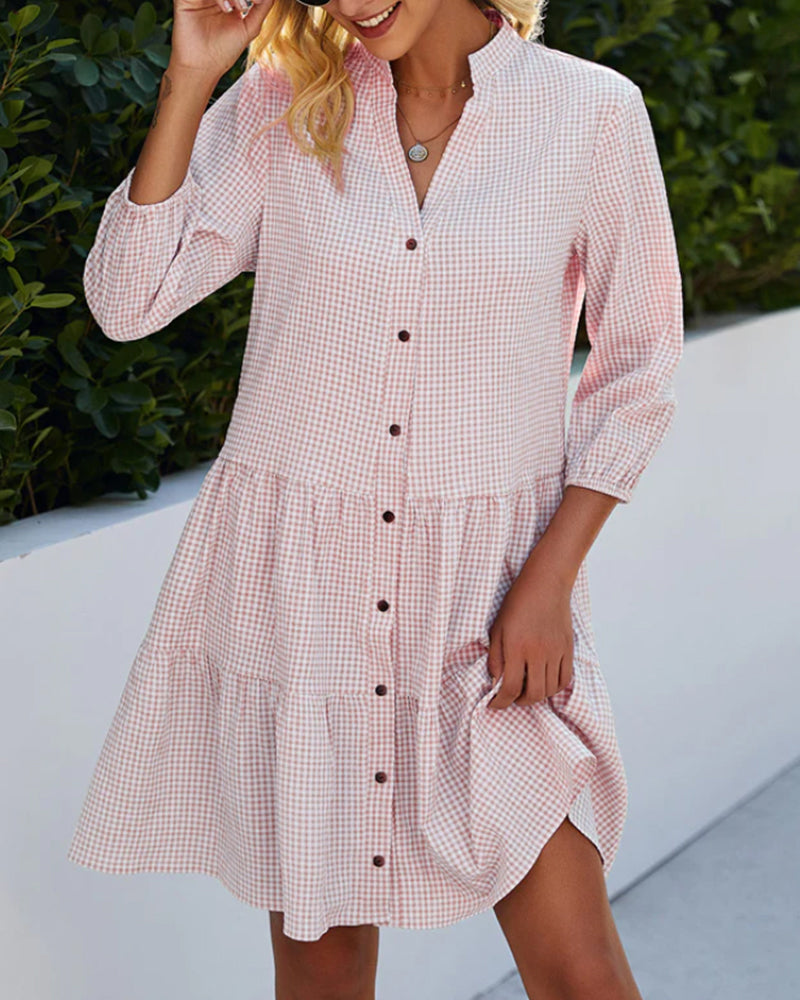 CIENNA | ELEGANT BUTTON DRESS WITH FLAWLESS TUMMY COVERAGE