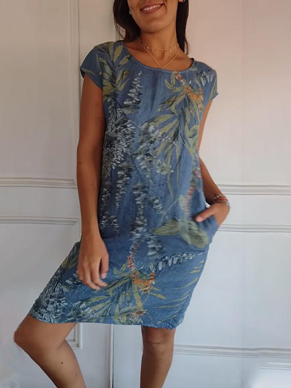 SAMANTHA | ELEGANT TUMMY-COVERAGE ROUND NECK DRESS
