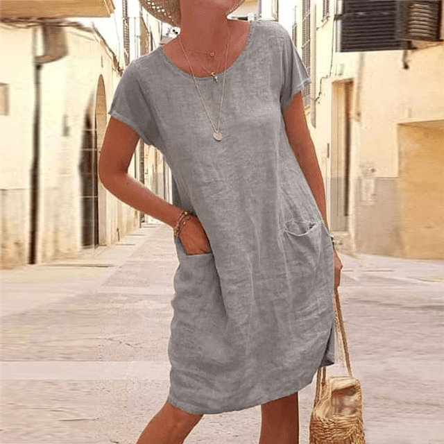 LYRA | MINIMALIST RELAXED SHIFT DRESS WITH POCKETS