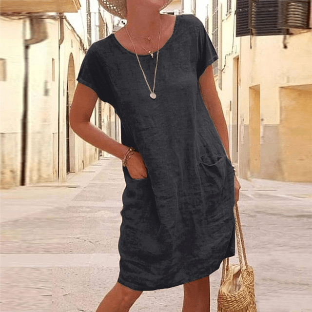 LYRA | MINIMALIST RELAXED SHIFT DRESS WITH POCKETS