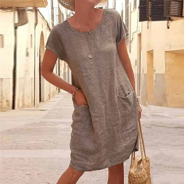 LYRA | MINIMALIST RELAXED SHIFT DRESS WITH POCKETS