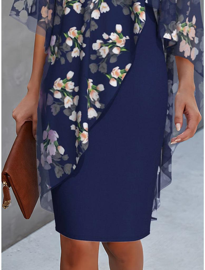 GRACE | ELEGANT FLORAL TUMMY-COVERAGE DRESS