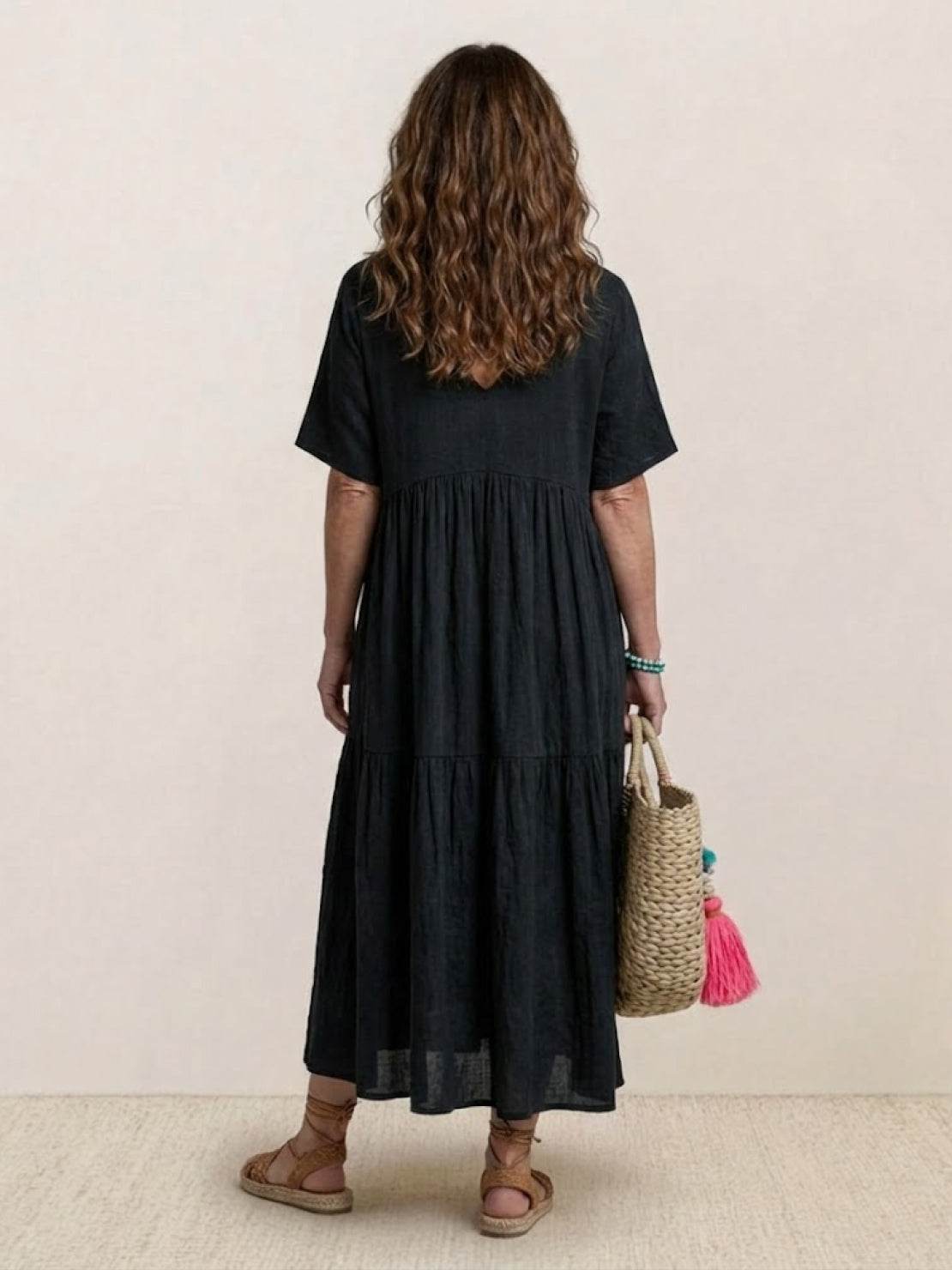 AMBER | ELEGANT TIERED TUMMY-COVERAGE MAXI DRESS