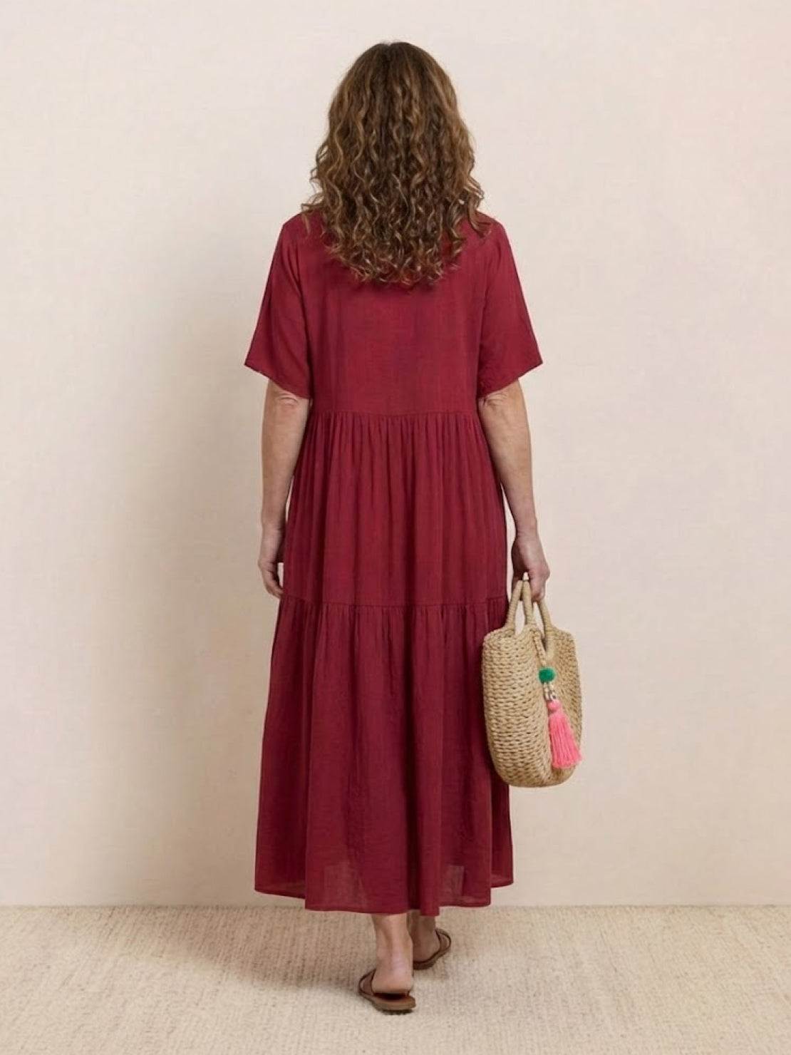 AMBER | ELEGANT TIERED TUMMY-COVERAGE MAXI DRESS