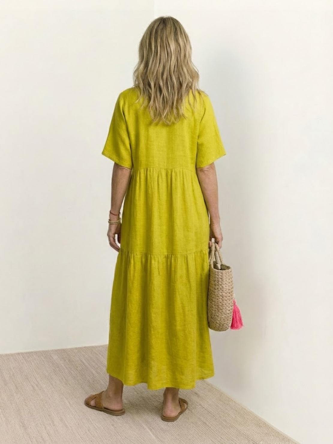 AMBER | ELEGANT TIERED TUMMY-COVERAGE MAXI DRESS
