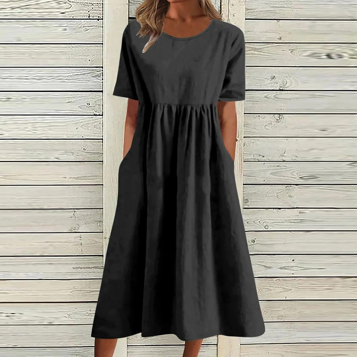 HEATHER | ELEGANT VINTAGE TUMMY-COVERAGE DRESS