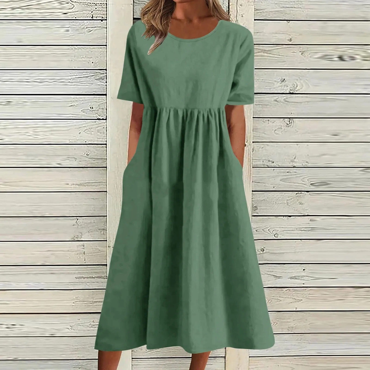 HEATHER | ELEGANT VINTAGE TUMMY-COVERAGE DRESS